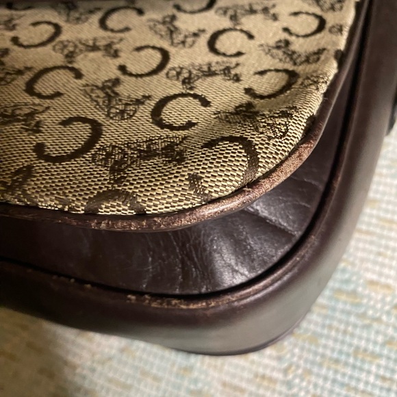Celine Vintage  Leather and Canvas Shoulder Bag - Picture 10 of 14